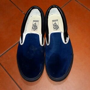 Vans custom blue velvet